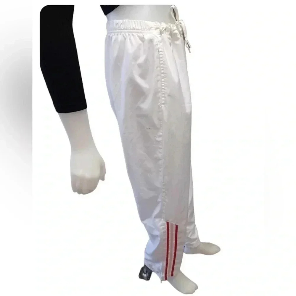 Adidas Vintage Lined White Red Track Pants Size Large - Picture 4 of 11